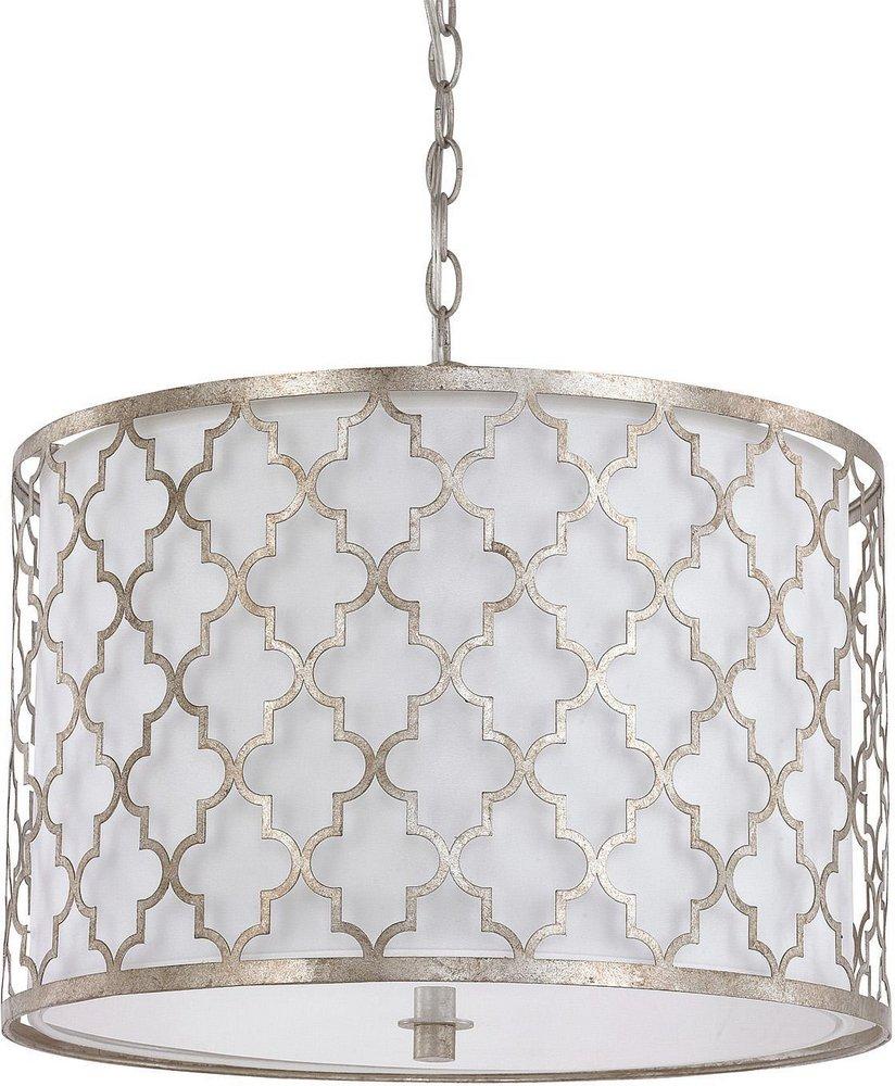 Capital Lighting Antique Silver 14 in. 3-Light Medium E-26 Base Incandescent Pendant 