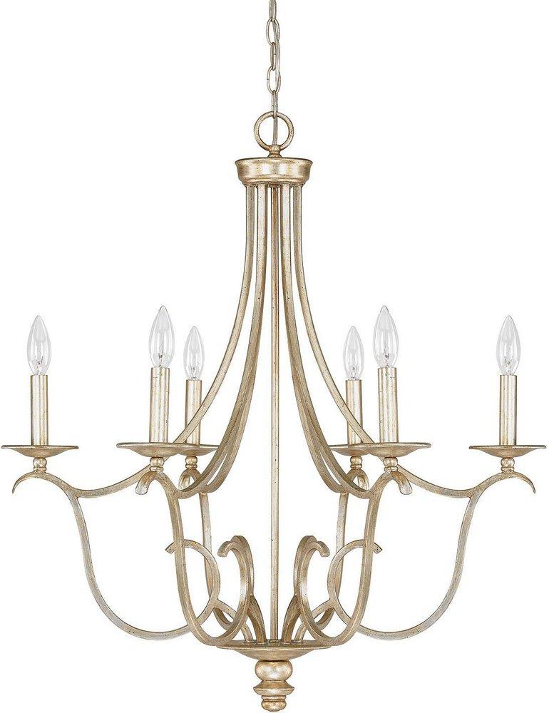 Capital Lighting Winter Gold 30-1/2 in. 6-Light Candelabra E-12 Base Chandelier 