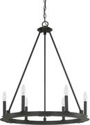 Capital Lighting Black Iron 30-1/2 in. 6-Light Candelabra E-12 Base Chandelier 