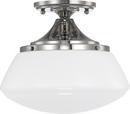 Capital Lighting Polished Nickel 75W 1-Light Medium E-26 Base Semi-Flushmount Ceiling Fixture 