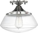 75W 1-Light Medium E-26 Base Incandescent Ceiling Fixture in Polished Nickel