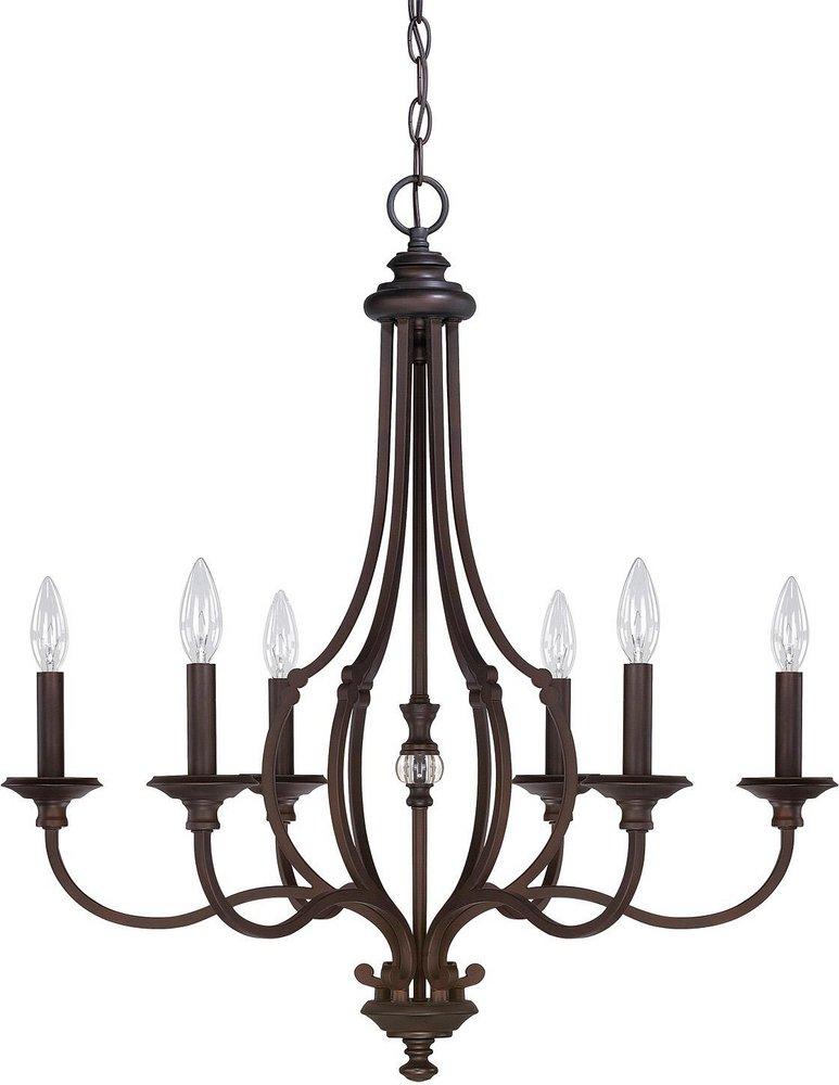 Capital Lighting Burnished Bronze 30-19/50 in. 6-Light Candelabra E-12 Base Chandelier 