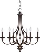 Capital Lighting Burnished Bronze 30-19/50 in. 6-Light Candelabra E-12 Base Chandelier 
