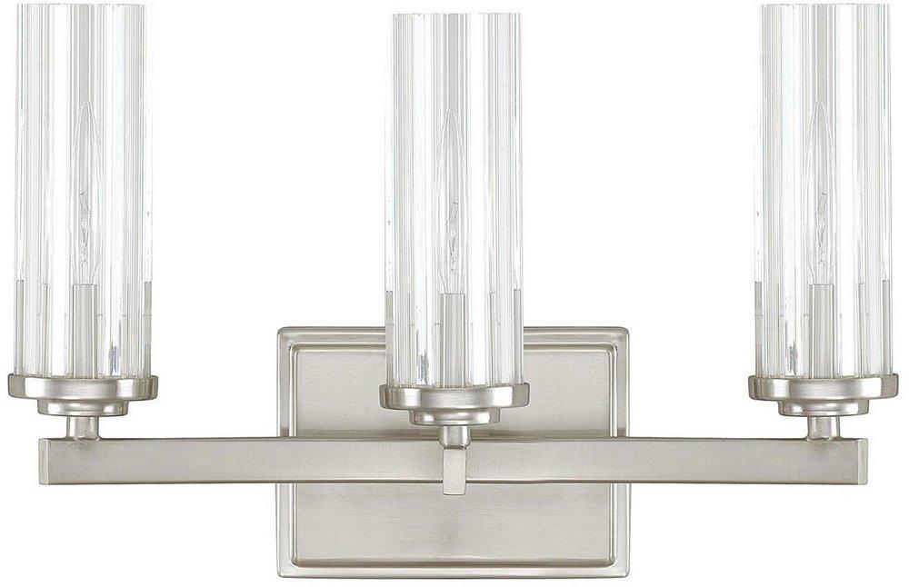 Capital Lighting Brushed Nickel 60W 3-Light Candelabra E-12 Base Incandescent Vanity 