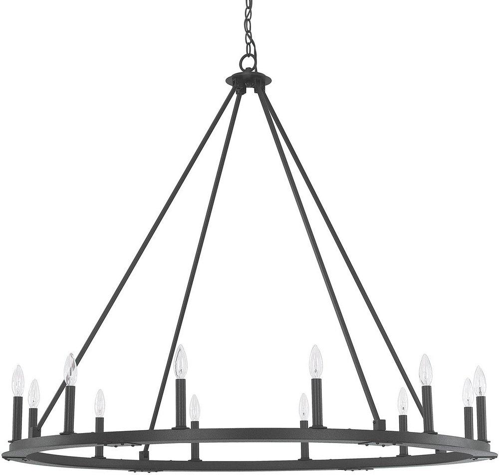 Capital Lighting Black Iron 41-1/2 in. 12-Light Candelabra E-12 Base Chandelier 