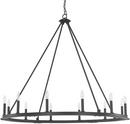 41-1/2 in. 12-Light Candelabra E-12 Base Chandelier in Black Iron