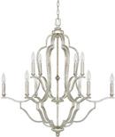 Capital Lighting Antique Silver 34-1/2 in. 10-Light Candelabra E-12 Base Chandelier 