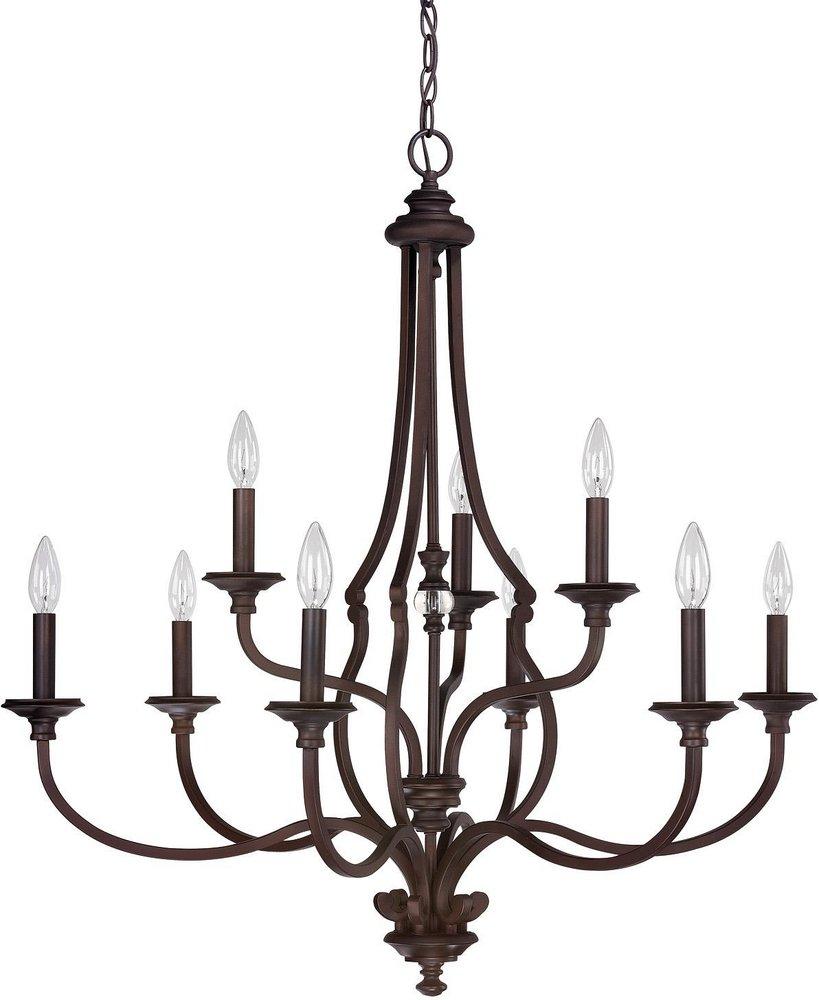 Capital Lighting Burnished Bronze 36 in. 9-Light Candelabra E-12 Base Chandelier 
