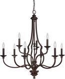 Capital Lighting Burnished Bronze 36 in. 9-Light Candelabra E-12 Base Chandelier 