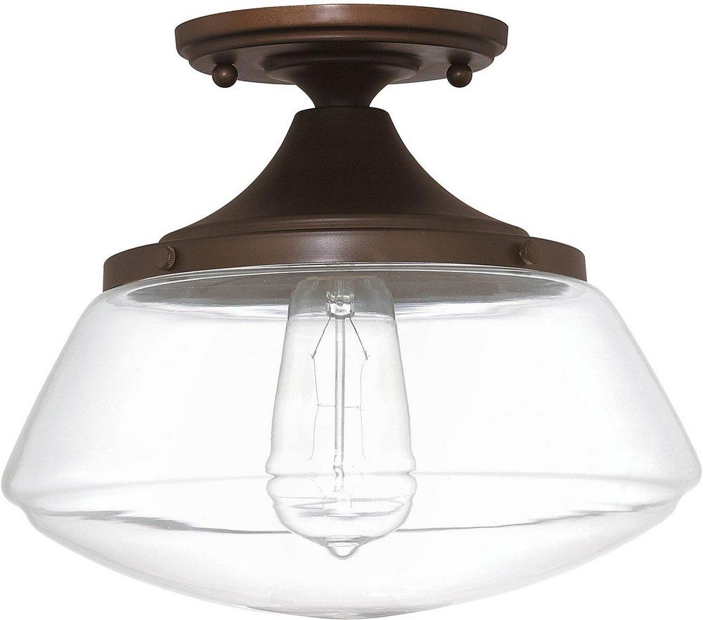 Capital Lighting Burnished Bronze 9-1/4 in. 1-Light Semi-Flush Mount Ceiling Fixture 