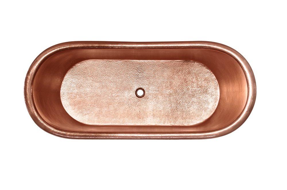 Thompson Polished Copper/Antique Copper 70 x 30 in. Freestanding Bathtub 