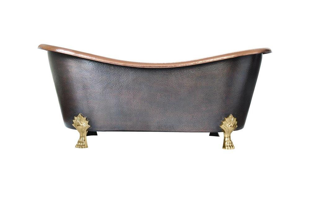 Thompson Polished Copper/Antique Copper 70 x 30 in. Freestanding Bathtub 