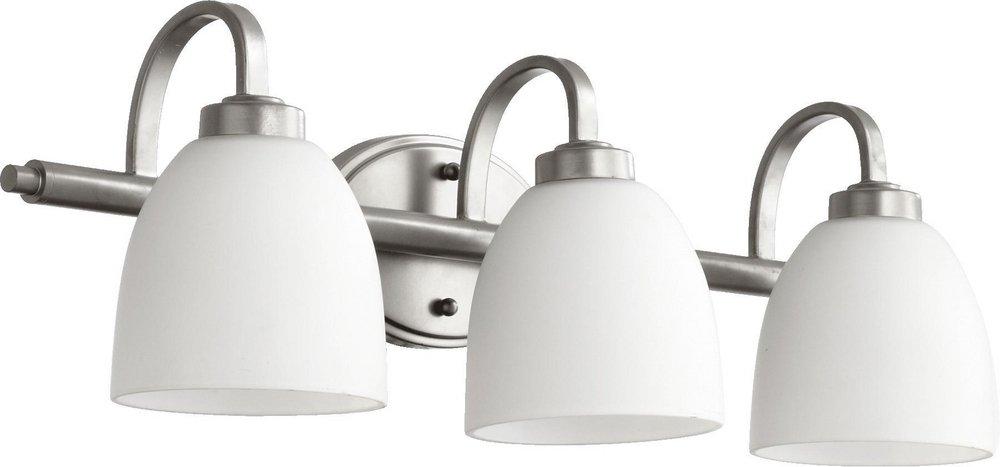Quorum International Classic Nickel 3-Light Vanity Fixture 