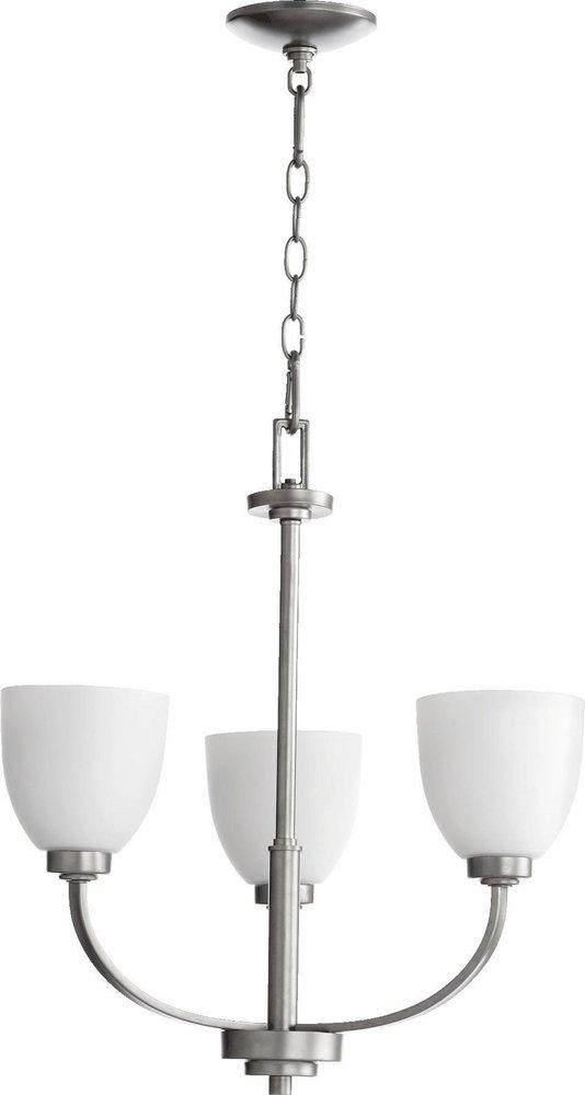 Quorum International Classic Nickel 22 in. 60W 3-Light Medium E-26 Chandelier 