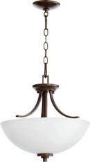 Quorum International Oiled Bronze 75W 3-Light Pendant 