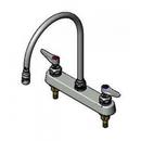 T&S Brass Chrome 2.2 gpm 2 Hole Deck Mount Workboard Mixing Faucet with Double Lever Handle 