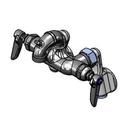 T&S Brass Polished Chrome Service Sink and Sill Faucet with Double Lever Handle and 2-1/16 in. Spout Reach 