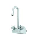 T&S Brass Chrome Plated Two Lever Handle Wall Mount Food Service Faucet 