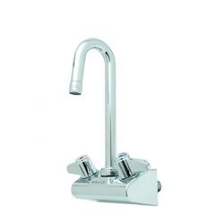 Equip 4" Wall Mount Faucet w/ 3" Swivel Gooseneck, 2.2 gpm Aerator, Lever Handles