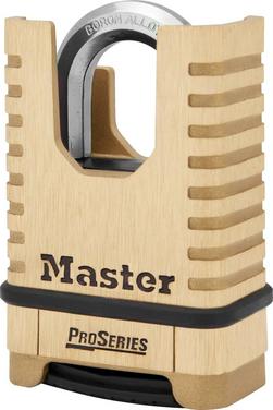 1-1/16 in. Wide Shrouded Brass Combination Padlock