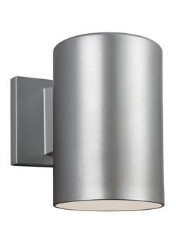 7-1/4 in. 65W 1-Light Medium E-26 Extended Outdoor Wall Sconce in Painted Brushed Nickel
