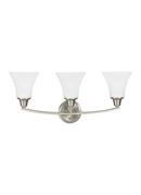 100W 3-Light Medium E-26 Base Wall or Bath Sconce in Brushed Nickel