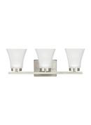 100W 3-Light Wall Sconce in Brushed Nickel