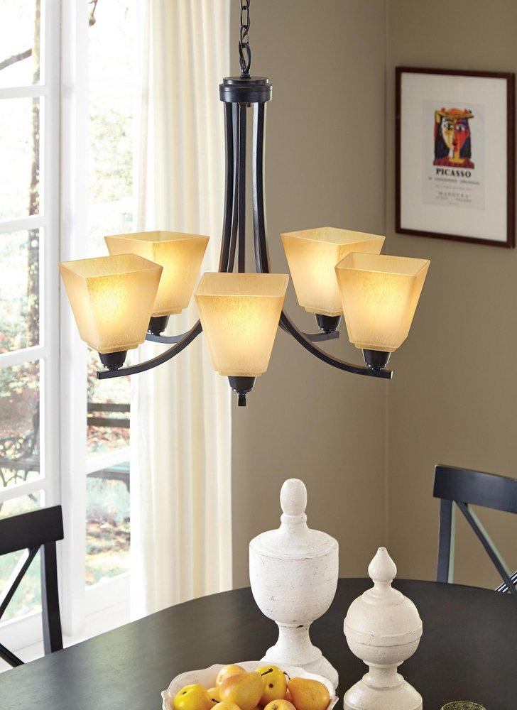 Seagull Lighting Flemish Bronze 59 in. 5-Light Medium E-26 Base Chandelier 