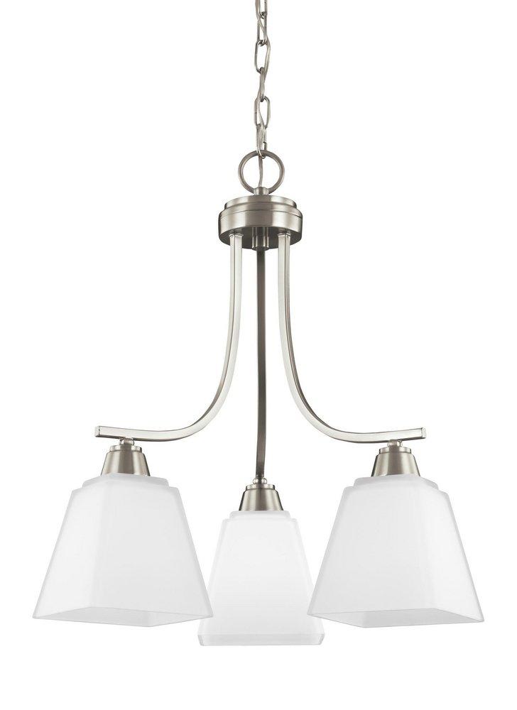 Seagull Lighting Brushed Nickel 57-1/2 in. 3-Light Medium E-26 Base Chandelier 