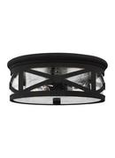 Visual Comfort & Co. Generation Lighting Black 2-Light Outdoor Ceiling Flushmount 