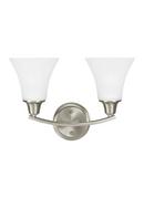 100W 2-Light Medium E-26 Base Wall or Bath Sconce in Brushed Nickel
