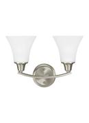 Visual Comfort & Co. Generation Lighting Brushed Nickel 100W 2-Light Medium E-26 Base Wall or Bath Sconce 