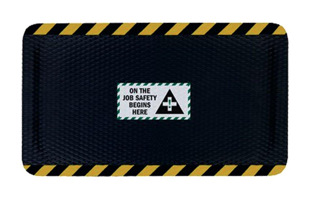 M+A Matting Black 5/8 in. Anti-Fatigue Nitrile Mat in Black and Yellow 