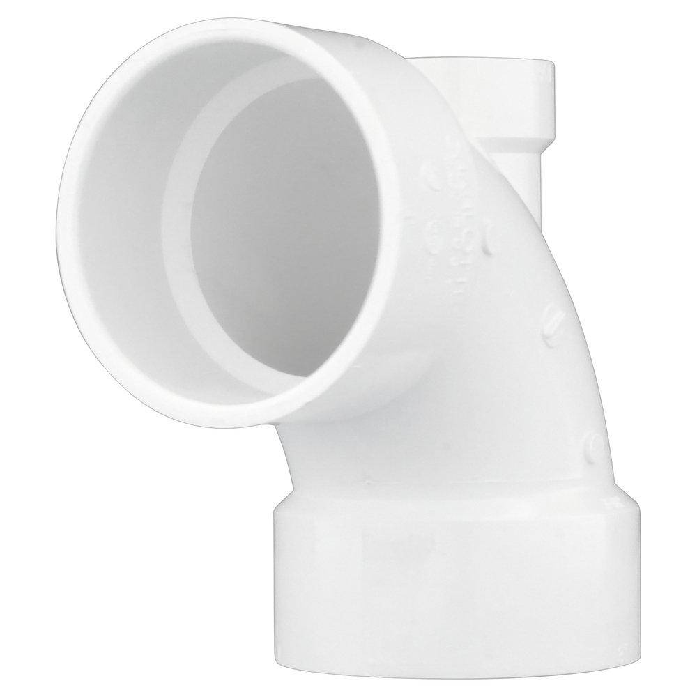 White PVC DWV 90&deg; Elbow with 1-1/2 