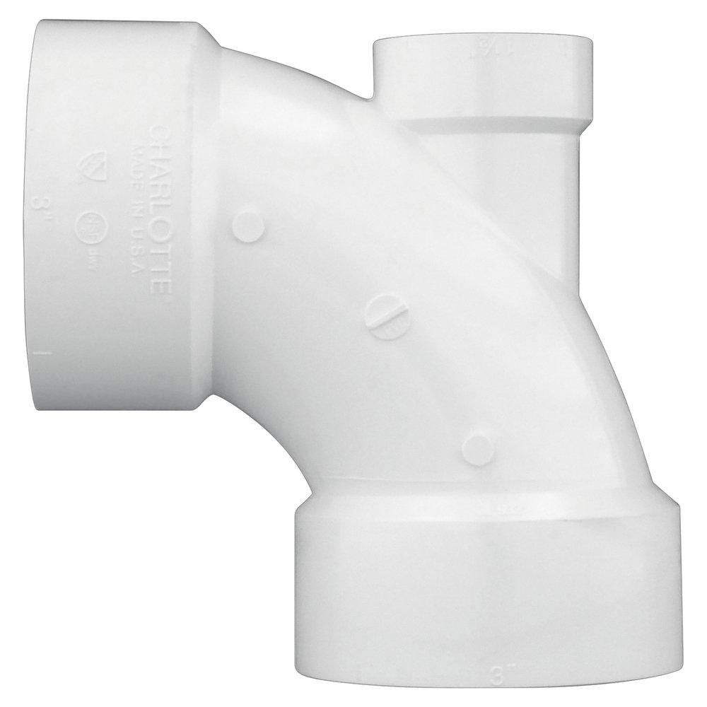 White PVC DWV 90&deg; Elbow with 1-1/2 