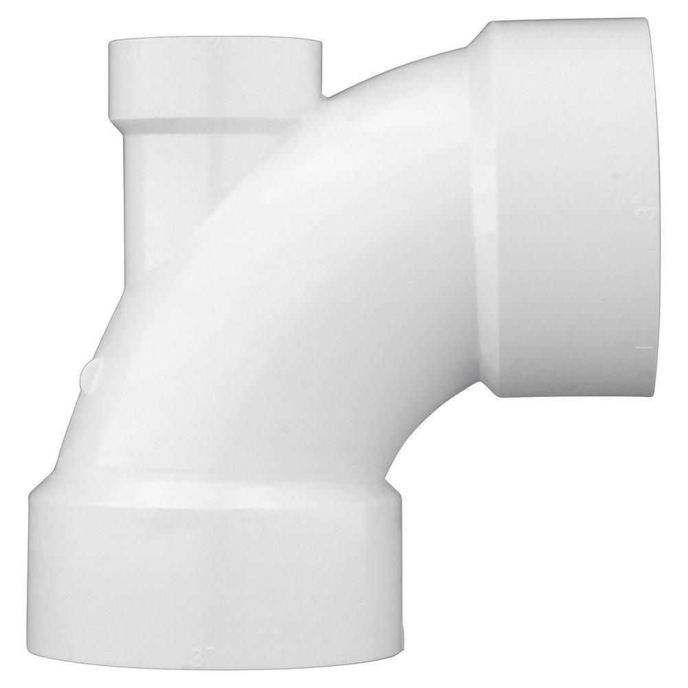 White PVC DWV 90&deg; Elbow with 1-1/2 