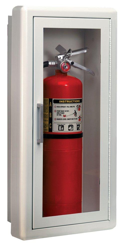 Logistics Supply Company White 5-1/2 in. Semi-Recessed Fire Extinguisher Cabinet 