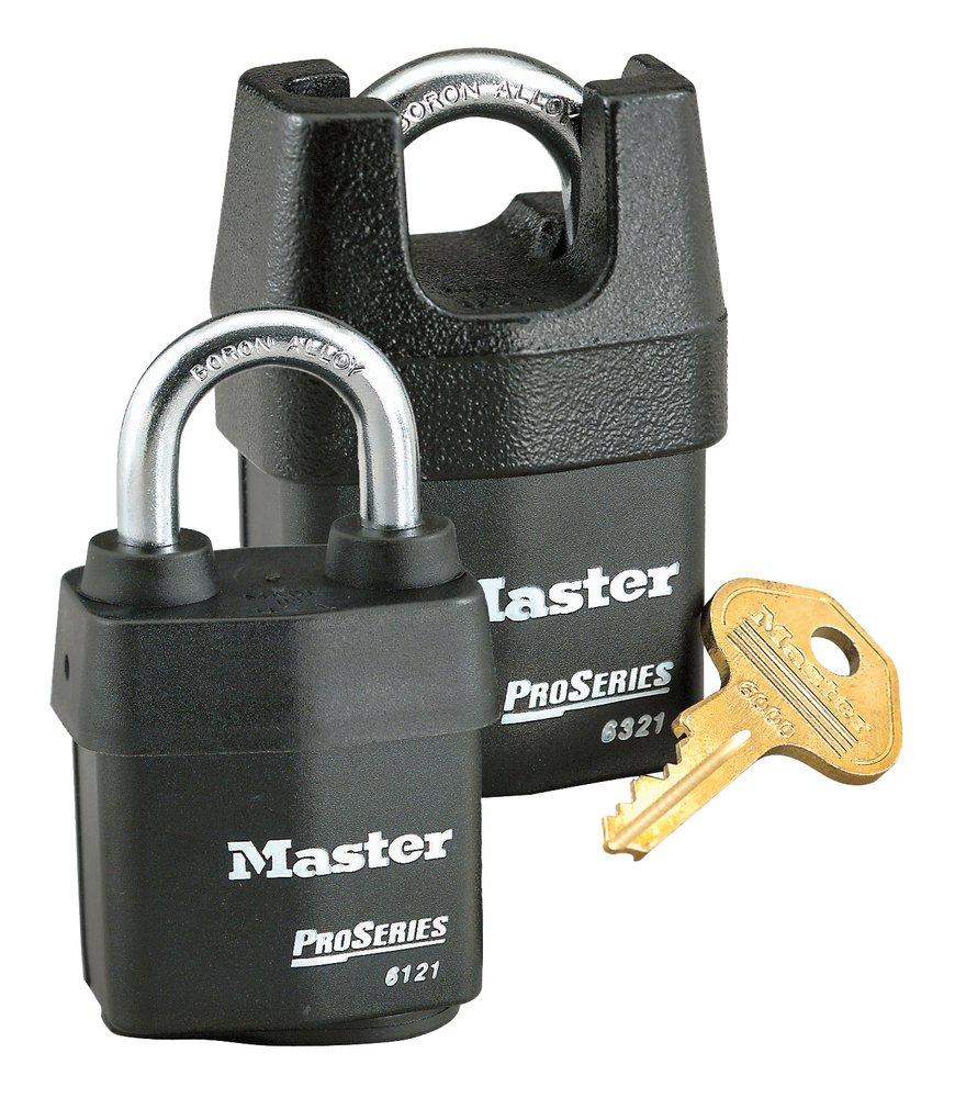 Master Lock Black 2-1/8 in. Keyed Differently Shrouded High Security Padlock in Black and Silver 