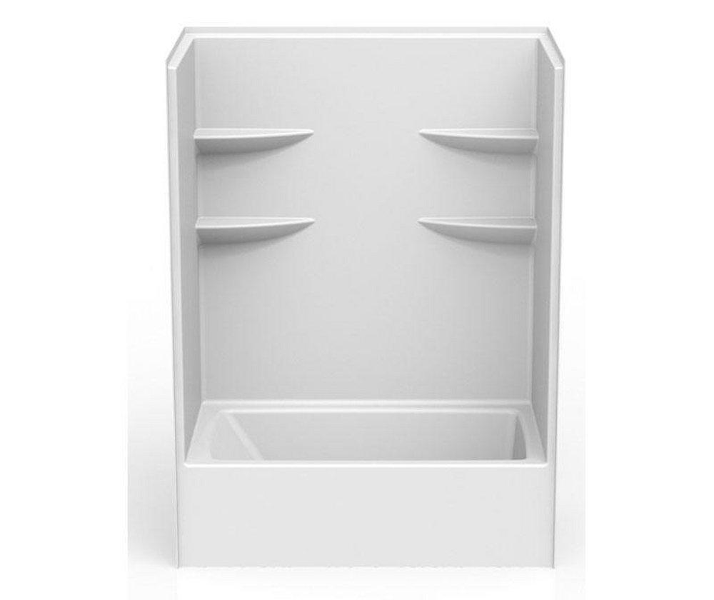 Aquatic White 60 x 34 in. Tub and Shower with Left Hand Drain 