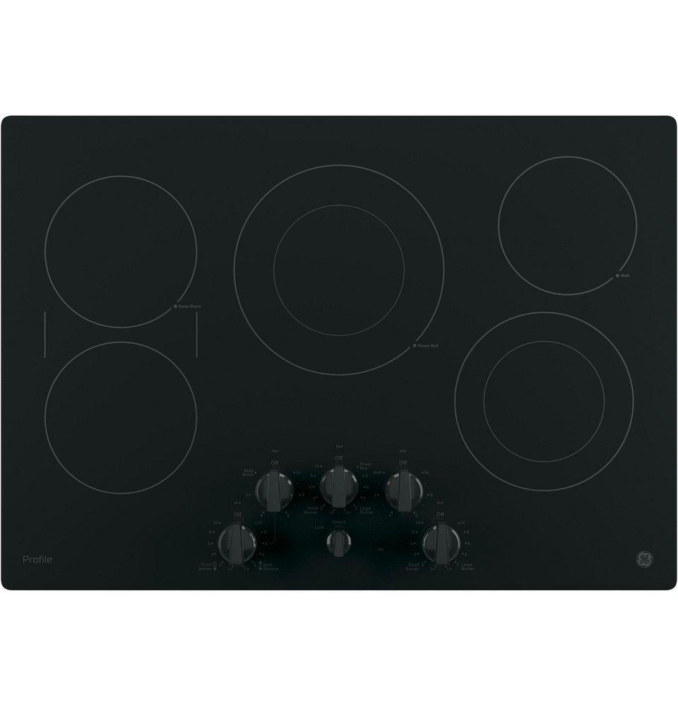 GE&reg; Black 5 Burner Smoothtop Cooktop 