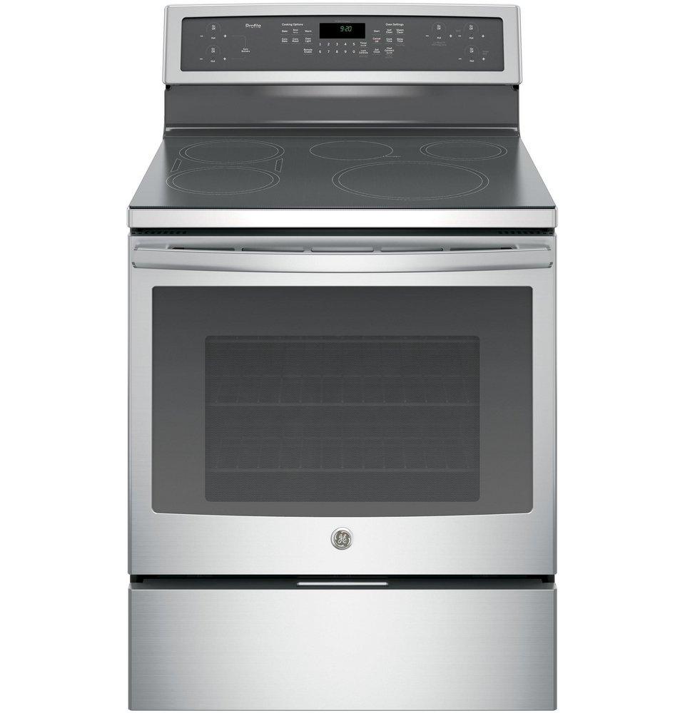 GE&reg; Stainless Steel 29-7/8 in. Electric 5-Burner Induction Freestanding Range 