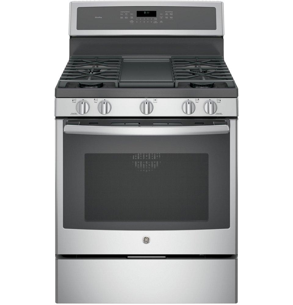 GE&reg; Stainless Steel 30 in. Gas 5-Burner Sealed Freestanding Range 