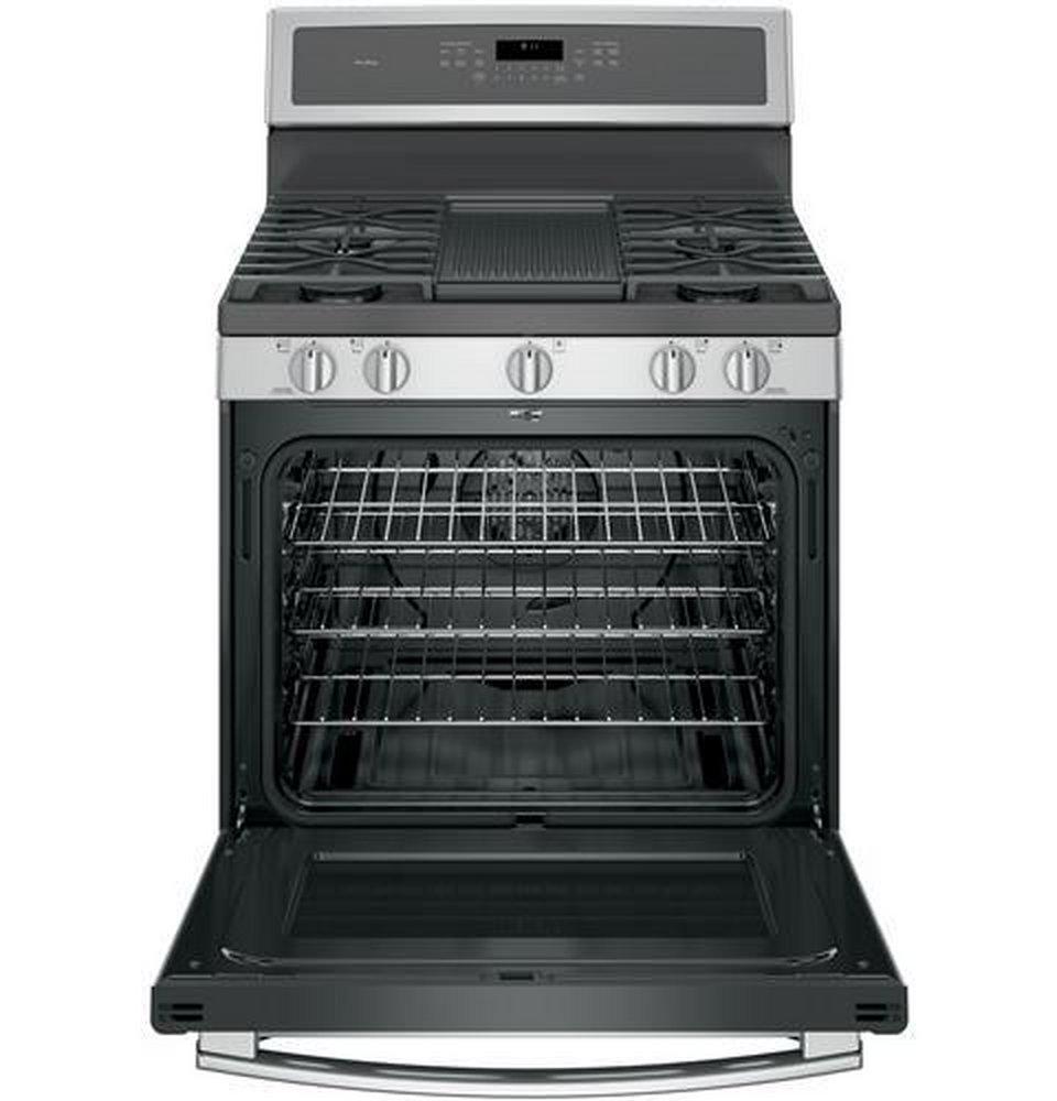 GE&reg; Stainless Steel 30 in. Gas 5-Burner Sealed Freestanding Range 