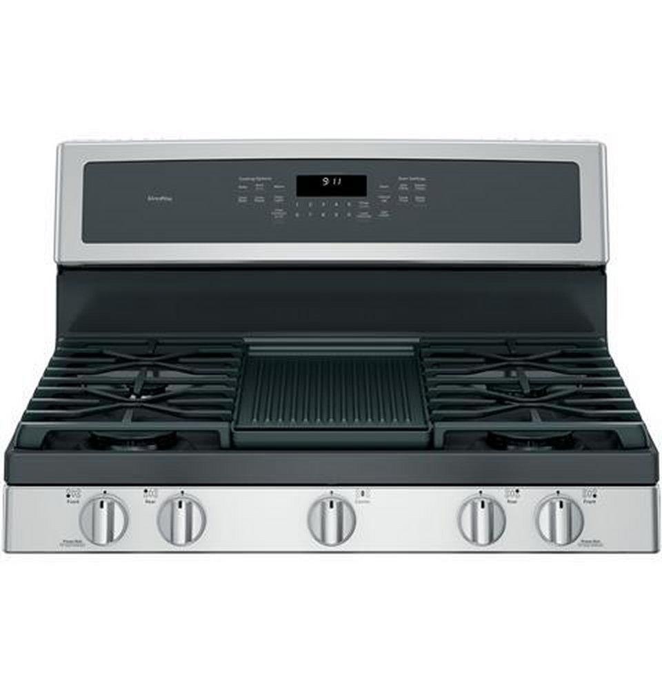 GE&reg; Stainless Steel 30 in. Gas 5-Burner Sealed Freestanding Range 