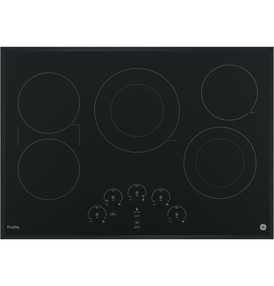 GE Profile&trade; Black 5 Burner Smoothtop Cooktop 