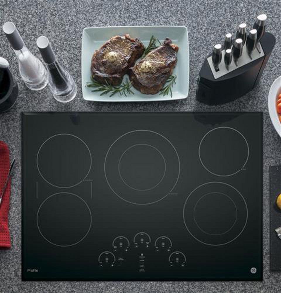 GE Profile&trade; Black 5 Burner Smoothtop Cooktop 