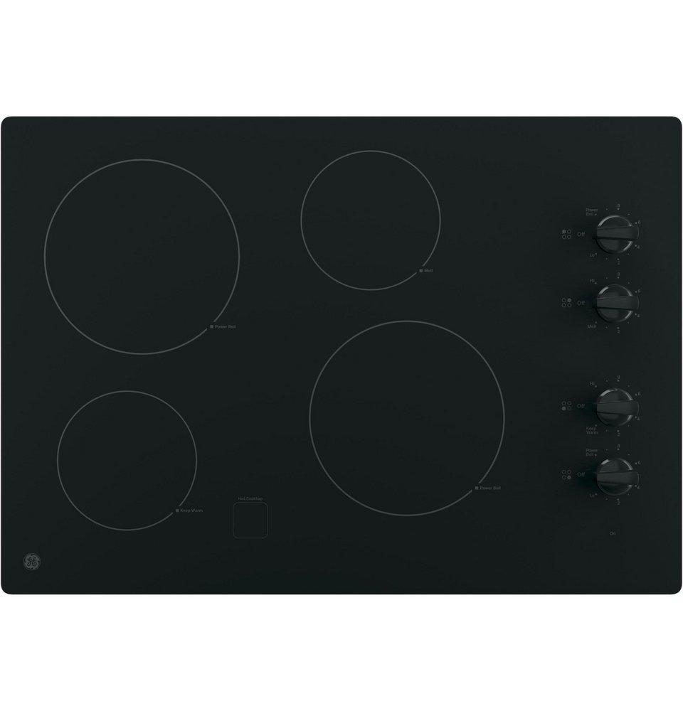 GE&reg; Black on Black 4 Burner Smoothtop Cooktop 
