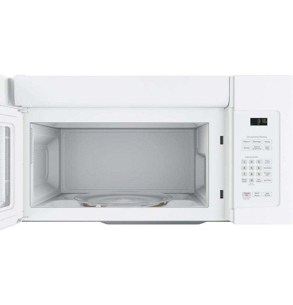 GE&reg; White 1.6 cu. ft. 950 W External Over-the-Range Microwave 
