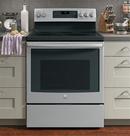 GE&reg; Stainless Steel/Grey 29-7/8 in. Electric 5-Burner Radiant Smoothtop Freestanding Range 