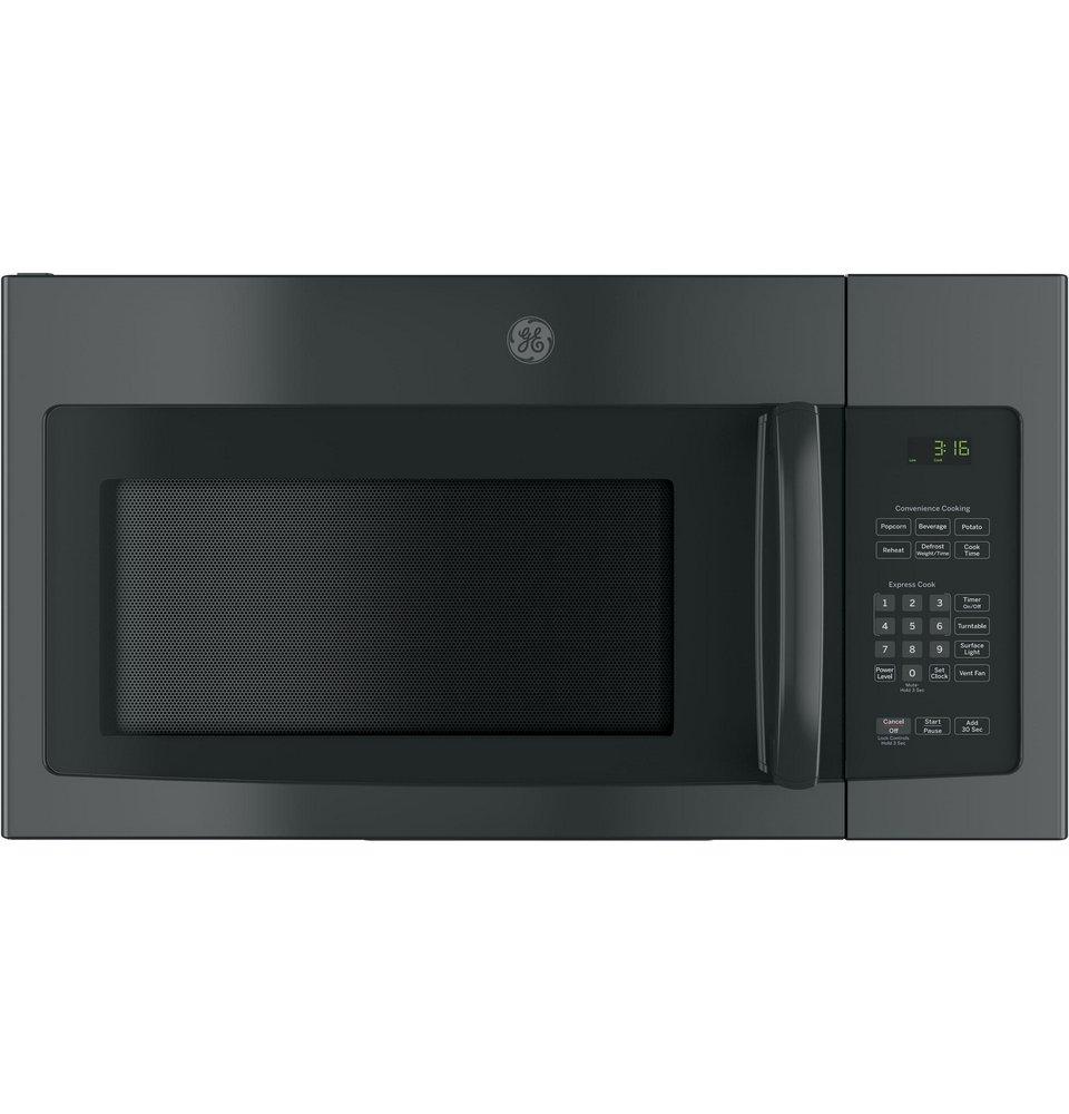 GE&reg; Black 1.6 cu. ft. 950 W Recirculating Over-the-Range Microwave 